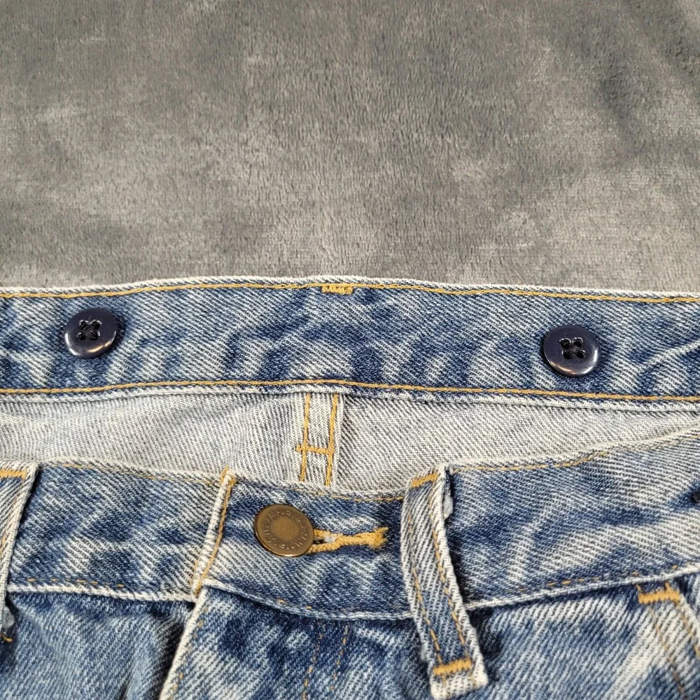 Vintage Wrangler Upland Brush Pants Mens 38x34 Blue Denim Tan Hunting Jeans